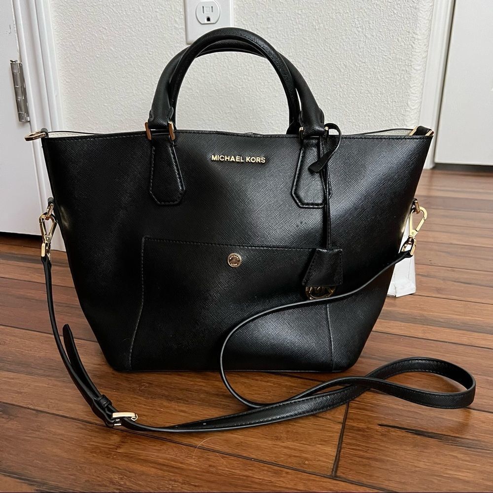 Michael Kors Greenwich LG Bag Satchel Tote Black